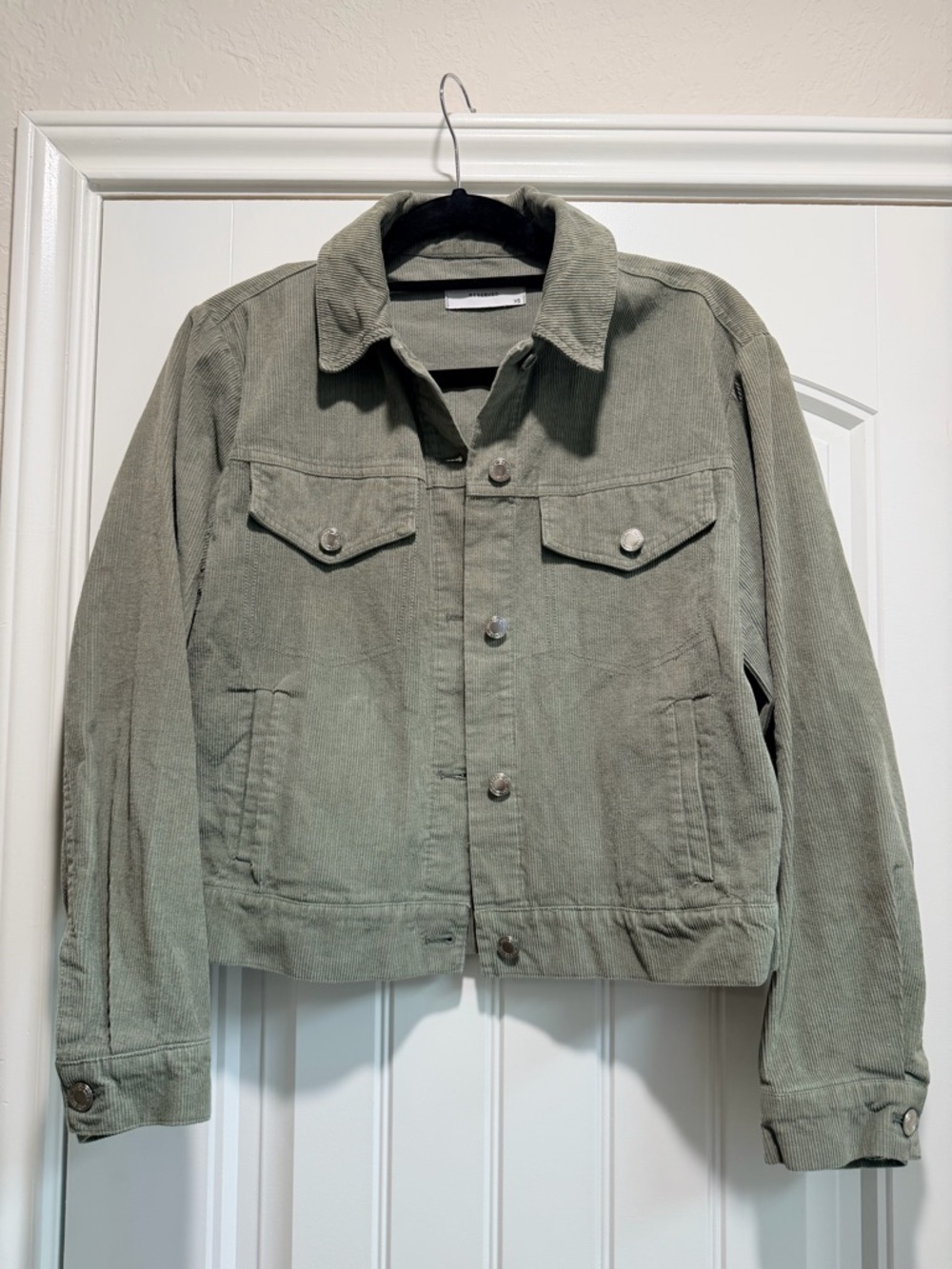 Reserved Olive Green Corduroy Jacket - Button Front